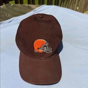 Cleveland Browns Cap with Orange Football Helmet Logo.